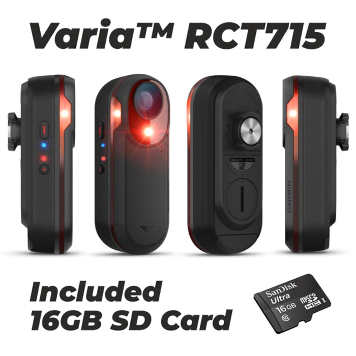 Garmin Varia™ RCT715, Bicycle Radar with Camera and Tail Light, Continuous  Recording, Vehicle Detection